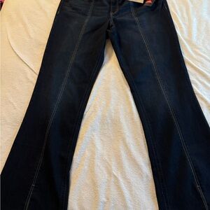 DEMOCRACY Blue Flare Boot Leg Jeans High Rise Slimming size 16 “Ab” Tech. NWT